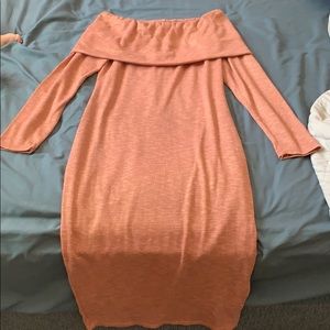 Coral with gold sparkle dress